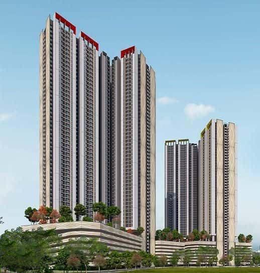 RUMAWIP Bandar Sri Permaisuri apartment towers above the landscaped parking podium