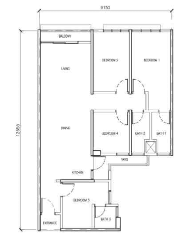 RSKU Angsana Setia Alam Phase 2 three-bedroom apartment floor plan