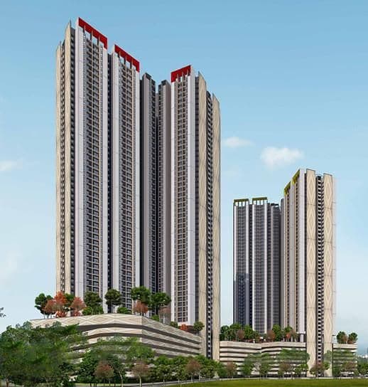 RUMAWIP Bandar Sri Permaisuri apartment towers above the landscaped parking podium