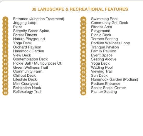 RSKU Angsana Setia Alam Phase 2 list of 38 landscape and recreational features