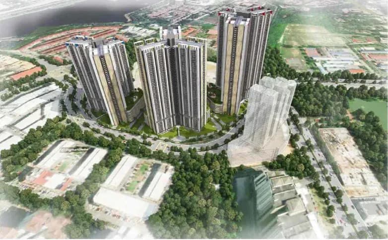 RUMAWIP Bandar Sri Permaisuri aerial development plan with residential towers and facilities podium