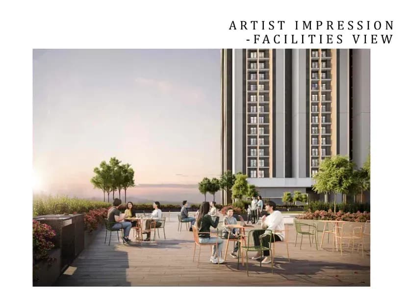 RUMAWIP Bandar Sri Permaisuri landscaped outdoor terrace with tables and seating