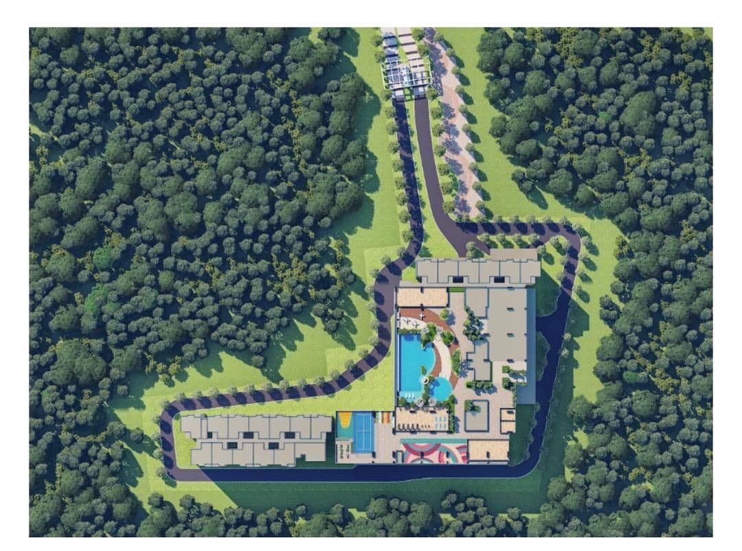 RUMAWIP Residensi Kirana Salak Selatan aerial site plan surrounded by forest