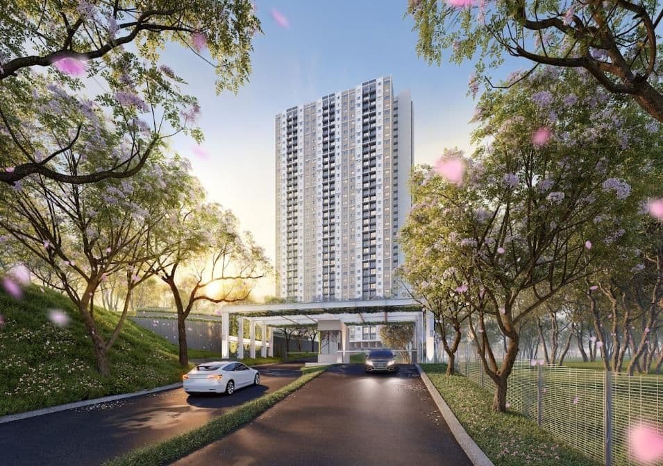RUMAWIP Residensi Kirana Salak Selatan apartment tower and guarded entrance road