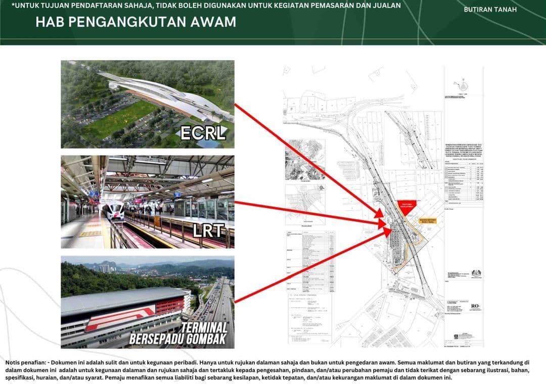 Residensi Flora Hijauan public transport connections to ECRL, LRT and Gombak terminal